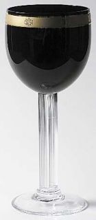Christian Dior Ebony Dior Water Goblet   Gold Encrusted,     Black Bowl