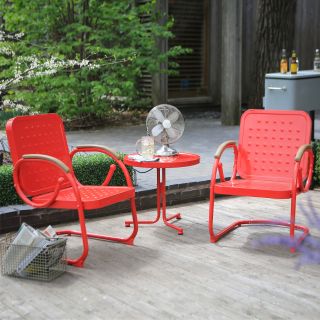 Coral Coast Square Retro Chat Set   Outdoor Rocking Chairs