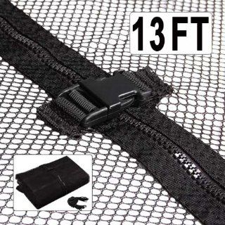 Black 13' Ft Trampoline Enclosure Safety PP Fabric Mesh Net 72" Height Replacement Screen Netting Zipper Strap Buckle Closure for Home Lawn Exercise Jump Bouncer : Sports & Outdoors