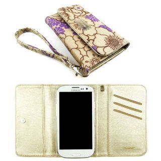 JAVOedge Poppy Clutch Wallet Case with Wristlet for the Samsung Galaxy S3 (Purple) Cell Phones & Accessories