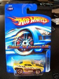 2006 Hot Wheels #124 Tooned 69 Camaro Yellow Variant  164 Scale Collectible Die Cast Car Toys & Games