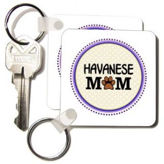 kc_151757_1 InspirationzStore Pet designs   Havanese Dog Mom   Doggie mama by breed   paw print mum love   doggy lover proud pet owner circle   Key Chains   set of 2 Key Chains Clothing