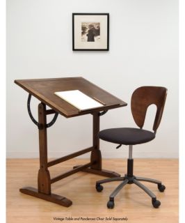 Studio Designs 42 in. Rustic Oak Vintage Drafting Table and Chair Set   Drafting & Drawing Tables
