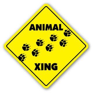 ANIMAL CROSSING Sign xing gift novelty love zoo cat dog bird fish all any : Street Signs : Patio, Lawn & Garden