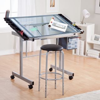 Studio Designs Vision 2 Pc Craft Center with Glass Top   Drafting & Drawing Tables
