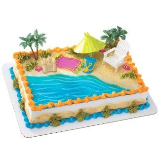 Beach Chair & Umbrella Cake Decorations: Toys & Games