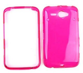 HTC Chacha / HTC Status Transparent Hot Pink Hard Case/Cover/Faceplate/Snap On/Housing/Protector: Cell Phones & Accessories