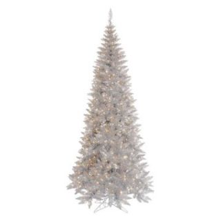 Vickerman Silver Slim Fir Pre lit Christmas Tree   Christmas Trees