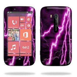 MightySkins Protective Skin Decal Cover for Nokia Lumia 822 Cell Phone T Mobile Sticker Skins Purple Lightning: Cell Phones & Accessories
