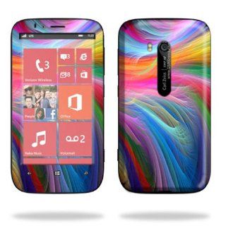MightySkins Protective Skin Decal Cover for Nokia Lumia 822 Cell Phone T Mobile Sticker Skins  Rainbow Waves: Cell Phones & Accessories