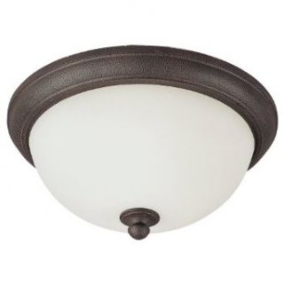 Sea Gull Lighting 75026 799 2 Light Pemberton Close to Ceiling Fixture, Etched Opal Glass and Peppercorn   Flush Mount Ceiling Light Fixtures  
