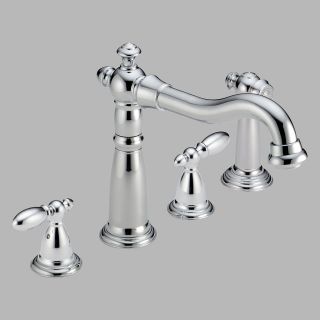 Delta Victorian 2256DST Double Handle Widespread Kitchen Faucet with Spray   Kitchen Faucets