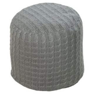 Surya 18 in. Round Pouf   Oyster Gray   Ottomans