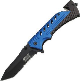 Mtech Knives A801BL MTech Rescue Linerlock with Royal Blue Finish Front Handles: Sports & Outdoors