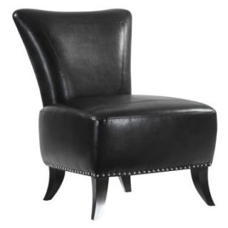 Emerald Home Marilyn Accent Chair   Black Bonded Leather   Accent Chairs