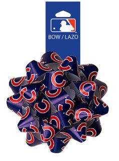 Berwick MLB Chicago Cubs 4.5" Peel and Stick Printed Splendorette Bow, Red and White Logo on Blue Ribbon: Toys & Games