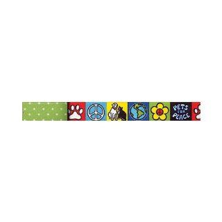 Yellow Dog Design Uptown Lead, 3/4 Inch, Pets for Peace on Green Polka : Pet Leashes : Pet Supplies