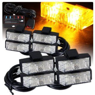 Low Profile LED Grille Clip on Mounting Emergency Strobe Lights   Amber: Automotive