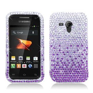 Bundle Accessory for Samsung Galaxy Rush M830   Purple Waterfall Designer Rhinestones Hard Case Protector Cover + Lf Stylus Pen + Lf Screen Wiper: Cell Phones & Accessories