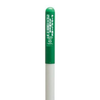 Utility Round Dome Marker, White Pole 66" Length, 42" Above Ground, Green Color Enhancer, 2.48 lbs. Industrial Warning Signs