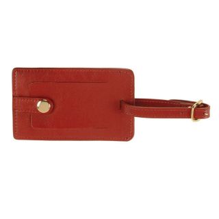 Royce Leather Snap Luggage Tag   Red   Travel Accessories