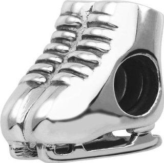 Persona Sterling Silver Ice Skates Charm fits Pandora, Troll & Chamilia European Charm Bracelets: Persona: Jewelry