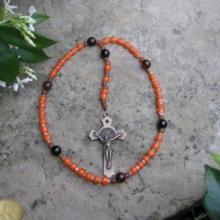 Lutheran Prayer Beads   Bronze Crucifix   Agate Onyx Beads   Orange Glass Beads   Cats Eye Spacer Beads : Other Products : Everything Else