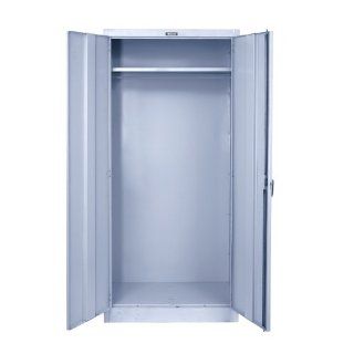 Hallowell 835W18A PL AM Platinum Antimicrobial Steel 800 Series Heavy Gauge Wardrobe Cabinet with Coat Rod, Single Tier and Double Door, Assembled, 36" Width x 78" Height x 18" Depth, 1 Shelves: Science Lab Cabinets: Industrial & Scienti