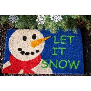 Let It Snow 18 x 30 Hand Woven Coir Doormat   Outdoor Doormats