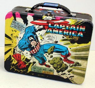 Captain America Mine Trap Embossed Metal Lunch Box : Childrens Lunch Boxes : Everything Else