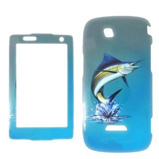 Samsung Sidekick 4G T839 T Mobile   Marlin Fish on Two Tone Blue and White Realtree camo Shinny Gloss Finish Hard Plastic Cover, Case, Easy Snap On, Faceplate.: Cell Phones & Accessories