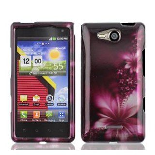 LG Lucid 4G 4 G VS840 VS 840 Rose Red Floral Flowers Design Snap On Hard Protective Cover Case Cell Phone: Cell Phones & Accessories