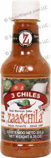 Zaaschila, 3 Chiles Taquera Red Salsa 9.35oz (265g) : Salsas And Dips : Grocery & Gourmet Food