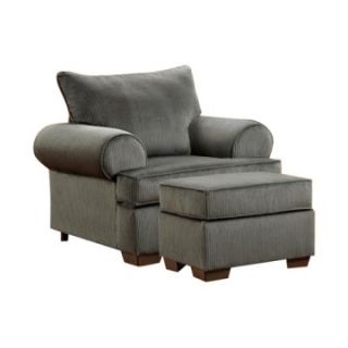 Chelsea Home Wyatt Chair with Optional Ottoman   Marshall Steel   Upholstered Club Chairs