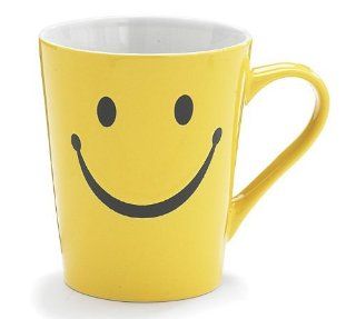 Smiley Happy Face 14 oz Stoneware Coffee Mug/Cup: Kitchen & Dining