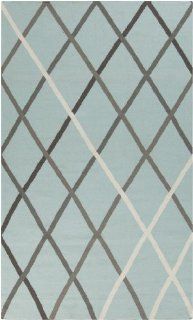 2' x 3' Muro Fantasia Sky Blue & Gray Reversible Hand Woven Wool Area Throw Rug   Handmade Rugs