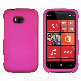[ManiaGear] Hot Pink Rubberized Shield Hard Case for Nokia Lumia 822 (Verizon): Cell Phones & Accessories