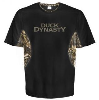 Duck Dynasty Logo Black Color Block Camo Camouflage Collar Adult T shirt: Movie And Tv Fan T Shirts: Clothing