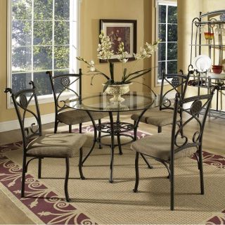 Steve Silver Brookfield 5 Piece Glass Top Dining Table Set Only   Dining Table Sets