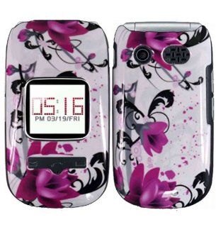 Purple Lily Hard Case Cover for Pantech Breeze 2 P2030 Cell Phones & Accessories