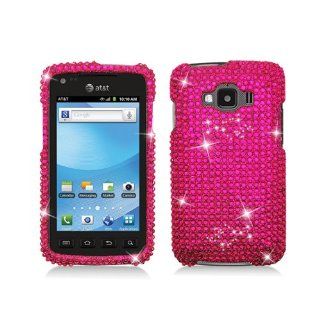 Hot Pink Bling Gem Jeweled Crystal Cover Case for Samsung Rugby Smart SGH I847: Cell Phones & Accessories