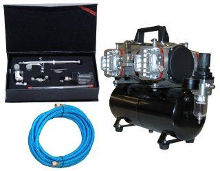 MASTER Airbrush Model SB84 Pro Set Airbrushing System with AirBrush Depot TC 848 Four Cylinder Piston Air Compressor