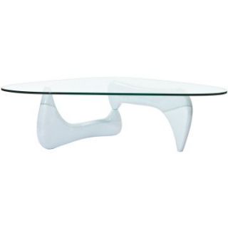 Modway Triangle White Wood and Glass Coffee Table   Coffee Tables