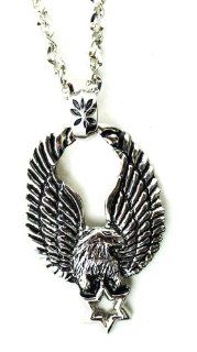 Solid Chain Eagle Necklace Screaming Eagle Pendant Necklace: Jewelry