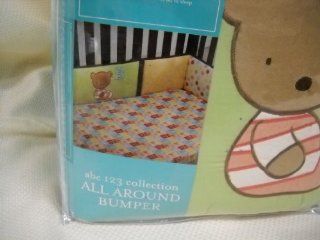 Tiddliwinks ABC 123 Collection All Around Crib Bumper Teddy Bears Giraffes Boys or Girls Nursery Bedding : Baby