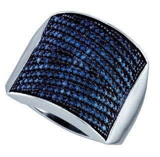 1.01 Carat Blue Round Diamond Ring Wedding Band: TheJewelryMaster: Jewelry