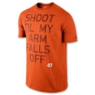 Nike KD Men's Quote "Shoot Till My Arms Fall Off" T Shirt Urban Orange 575472 854 (X Large) : Sports Fan T Shirts : Clothing