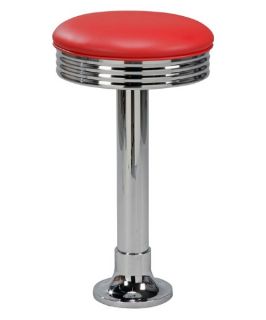 Regal Retro Cafe Bolt Down 26 in. Metal Counter Stool with Upholstered Seat   Bar Stools