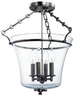 Hudson Valley Lighting 832 HN Four Light Up Lighting Semi Flushmount Ceiling Fixture with Urn Shaped Glass Sha, Historic Nickel   Close To Ceiling Light Fixtures  