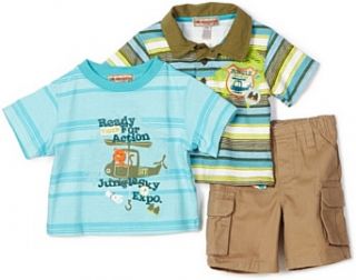 Kids Headquarters Baby boys Infant Generic 3 Piece Short Set, Assorted, 12 Months: Infant And Toddler Clothing Sets: Clothing